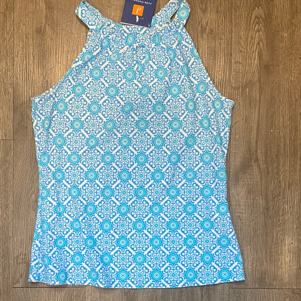 Jude Connally Aqua Patterned Tank Top
